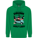 Drunk & Drive the Golf Cart Funny Golfer Mens 80% Cotton Hoodie Irish Green