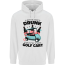Drunk & Drive the Golf Cart Funny Golfer Mens 80% Cotton Hoodie White
