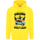 Drunk & Drive the Golf Cart Funny Golfer Mens 80% Cotton Hoodie Yellow
