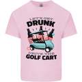 Drunk & Drive the Golf Cart Funny Golfer Mens Cotton T-Shirt Tee Top Light Pink