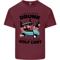 Drunk & Drive the Golf Cart Funny Golfer Mens Cotton T-Shirt Tee Top Maroon