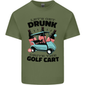 Drunk & Drive the Golf Cart Funny Golfer Mens Cotton T-Shirt Tee Top Military Green