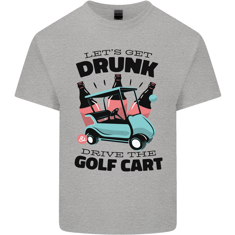 Drunk & Drive the Golf Cart Funny Golfer Mens Cotton T-Shirt Tee Top Sports Grey