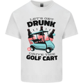 Drunk & Drive the Golf Cart Funny Golfer Mens Cotton T-Shirt Tee Top White