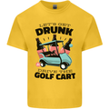 Drunk & Drive the Golf Cart Funny Golfer Mens Cotton T-Shirt Tee Top Yellow