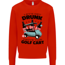 Drunk & Drive the Golf Cart Funny Golfer Mens Sweatshirt Jumper Bright Red