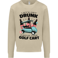 Drunk & Drive the Golf Cart Funny Golfer Mens Sweatshirt Jumper Sand