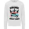 Drunk & Drive the Golf Cart Funny Golfer Mens Sweatshirt Jumper White