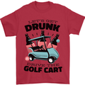 Drunk & Drive the Golf Cart Funny Golfer Mens T-Shirt Cotton Gildan Red