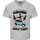 Drunk & Drive the Golf Cart Funny Golfer Mens V-Neck Cotton T-Shirt Sports Grey