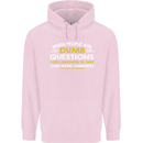Dumb Question Sarcastic Answer Funny Slogan Childrens Kids Hoodie Light Pink
