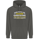 Dumb Question Sarcastic Answer Funny Slogan Childrens Kids Hoodie Storm Grey