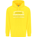 Dumb Question Sarcastic Answer Funny Slogan Childrens Kids Hoodie Yellow