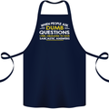 Dumb Question Sarcastic Answer Funny Slogan Cotton Apron 100% Organic Navy Blue