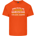 Dumb Question Sarcastic Answer Funny Slogan Kids T-Shirt Childrens Orange