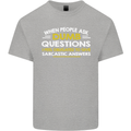 Dumb Question Sarcastic Answer Funny Slogan Mens Cotton T-Shirt Tee Top Sports Grey
