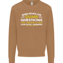 Dumb Question Sarcastic Answer Funny Slogan Mens Sweatshirt Jumper Caramel Latte