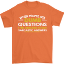 Dumb Question Sarcastic Answer Funny Slogan Mens T-Shirt Cotton Gildan Orange