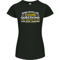 Dumb Question Sarcastic Answer Funny Slogan Womens Petite Cut T-Shirt Black
