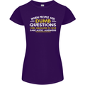 Dumb Question Sarcastic Answer Funny Slogan Womens Petite Cut T-Shirt Purple