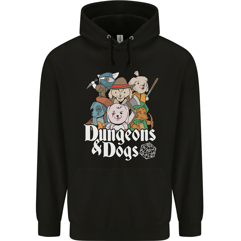 Dungeons & Dogs Role Playing Games RPG Mens 80% Cotton Hoodie Black