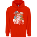 Dungeons & Dogs Role Playing Games RPG Mens 80% Cotton Hoodie Bright Red
