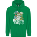 Dungeons & Dogs Role Playing Games RPG Mens 80% Cotton Hoodie Irish Green
