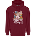 Dungeons & Dogs Role Playing Games RPG Mens 80% Cotton Hoodie Maroon