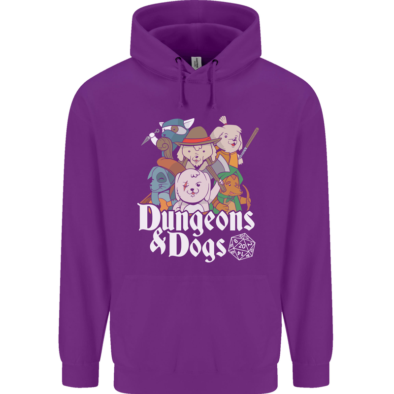 Dungeons & Dogs Role Playing Games RPG Mens 80% Cotton Hoodie Purple