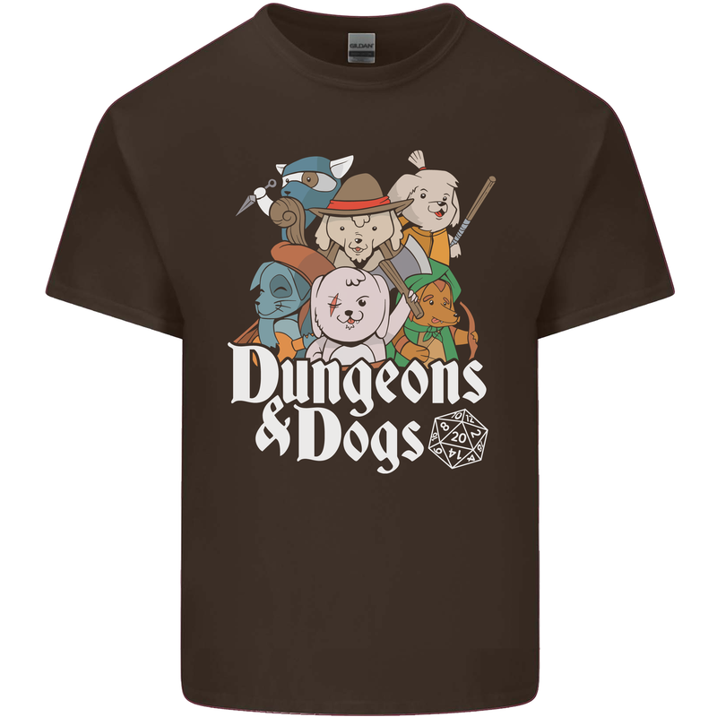 Dungeons & Dogs Role Playing Games RPG Mens Cotton T-Shirt Tee Top Dark Chocolate