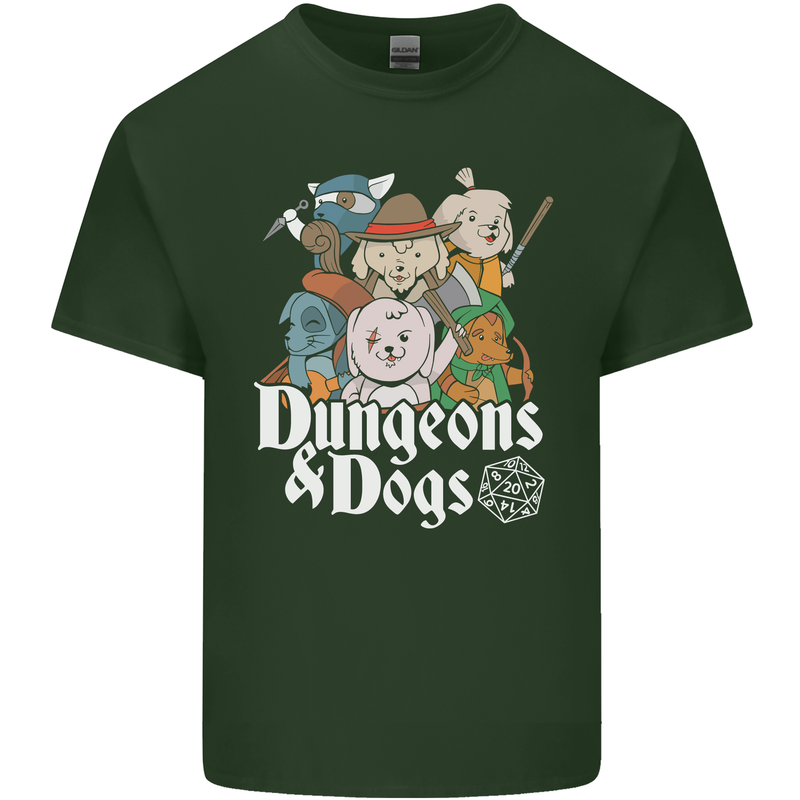 Dungeons & Dogs Role Playing Games RPG Mens Cotton T-Shirt Tee Top Forest Green