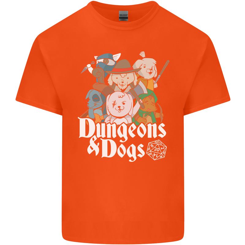 Dungeons & Dogs Role Playing Games RPG Mens Cotton T-Shirt Tee Top Orange