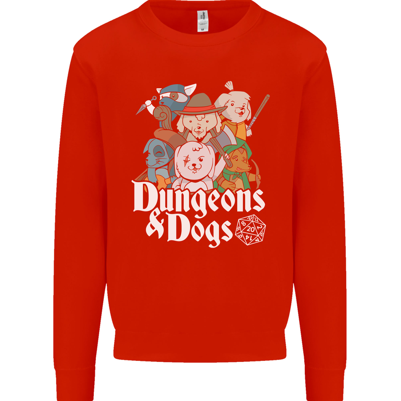 Dungeons & Dogs Role Playing Games RPG Mens Sweatshirt Jumper Bright Red