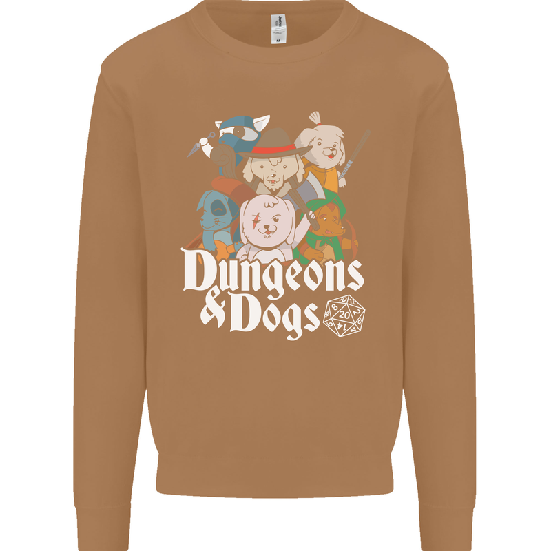 Dungeons & Dogs Role Playing Games RPG Mens Sweatshirt Jumper Caramel Latte