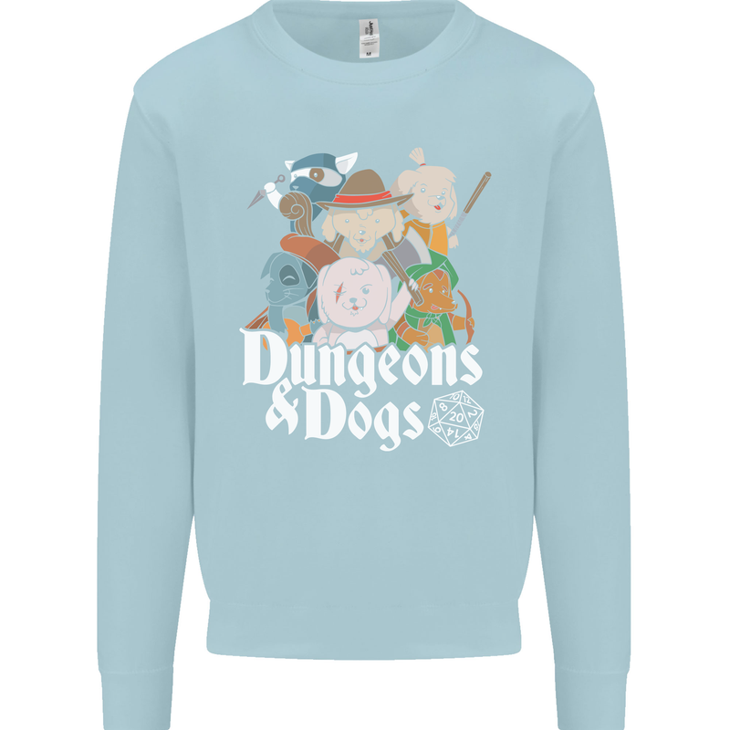 Dungeons & Dogs Role Playing Games RPG Mens Sweatshirt Jumper Light Blue