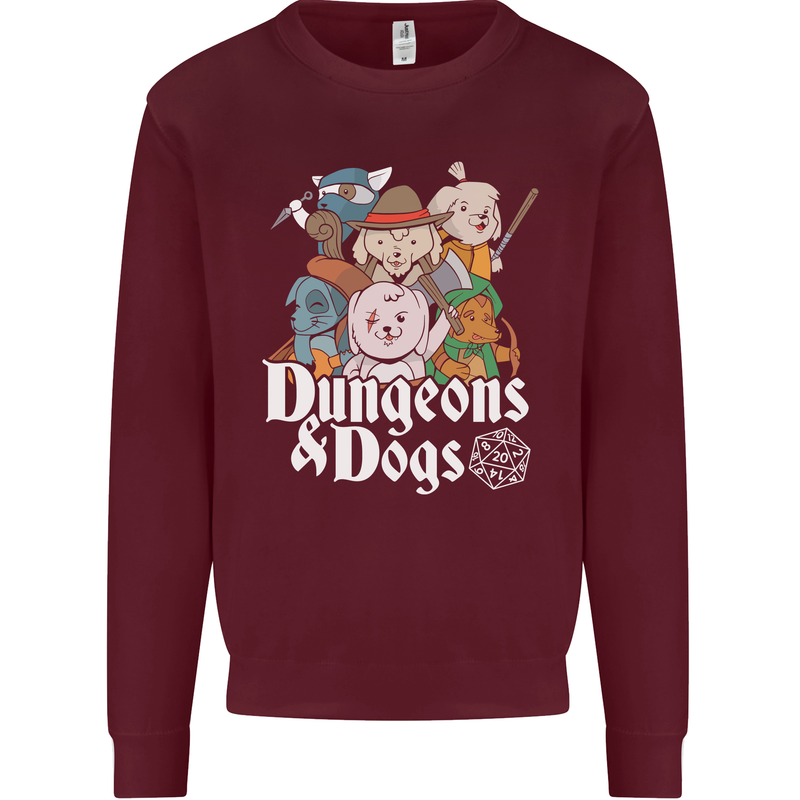 Dungeons & Dogs Role Playing Games RPG Mens Sweatshirt Jumper Maroon