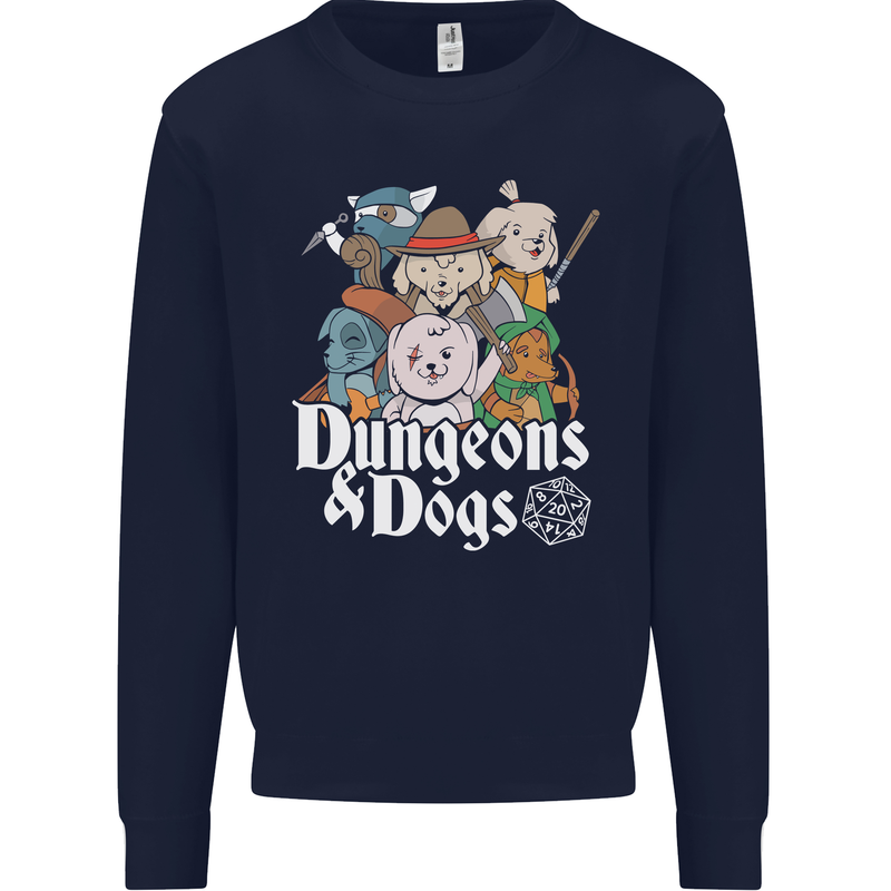 Dungeons & Dogs Role Playing Games RPG Mens Sweatshirt Jumper Navy Blue