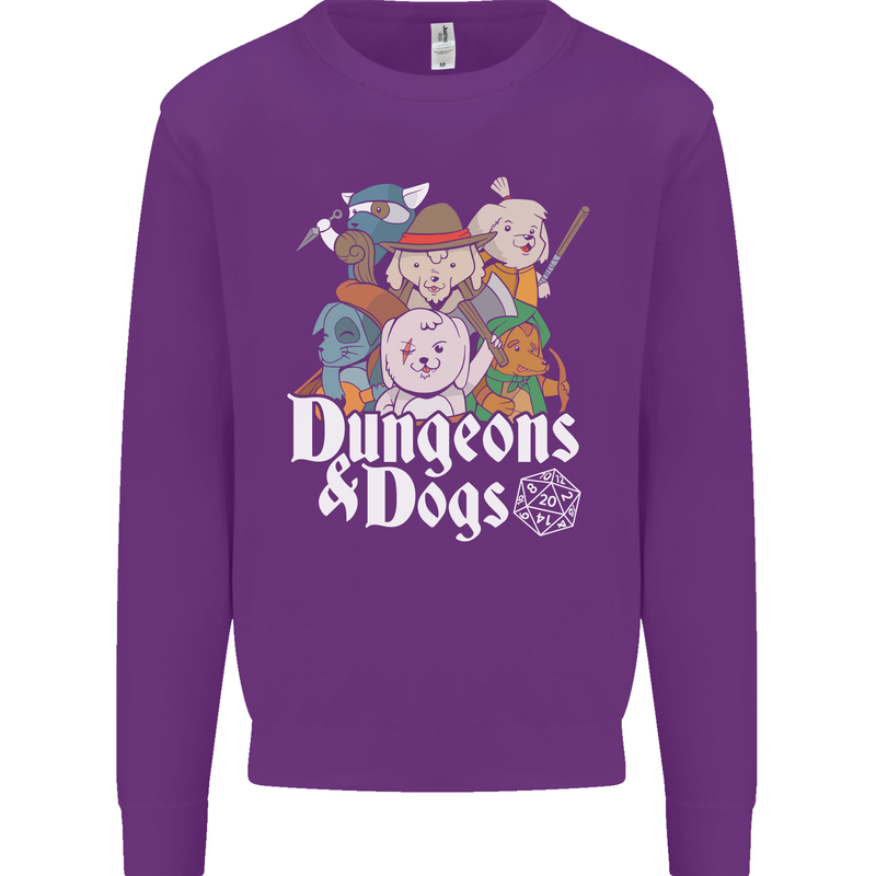 Dungeons & Dogs Role Playing Games RPG Mens Sweatshirt Jumper Purple