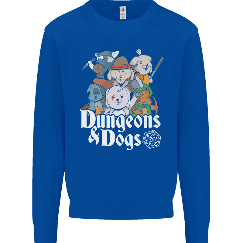 Dungeons & Dogs Role Playing Games RPG Mens Sweatshirt Jumper Royal Blue