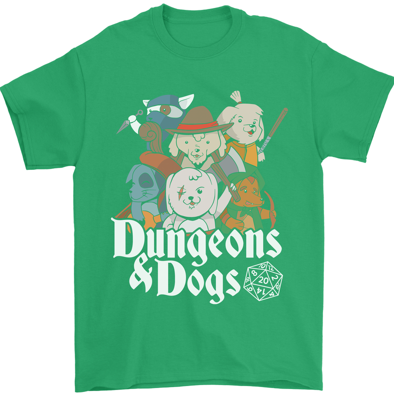 Dungeons & Dogs Role Playing Games RPG Mens T-Shirt Cotton Gildan Irish Green