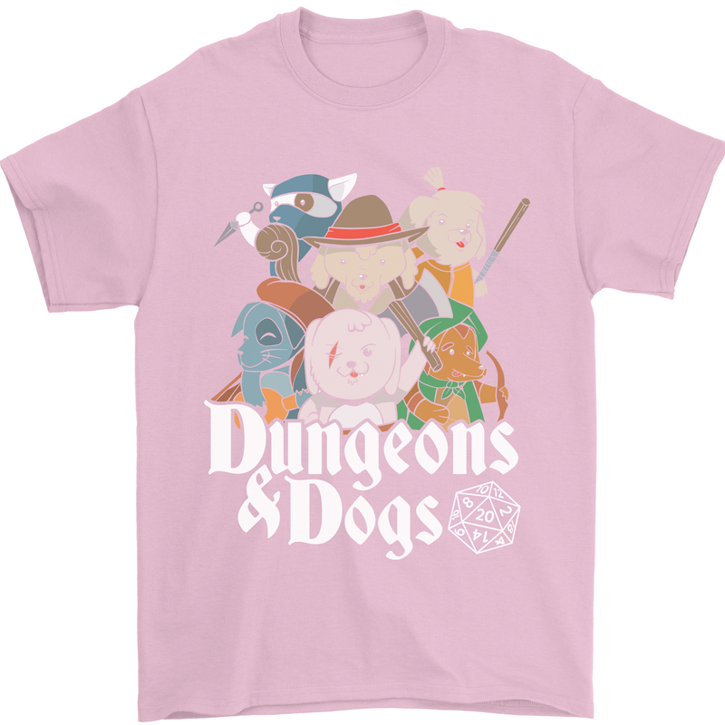Dungeons & Dogs Role Playing Games RPG Mens T-Shirt Cotton Gildan Light Pink