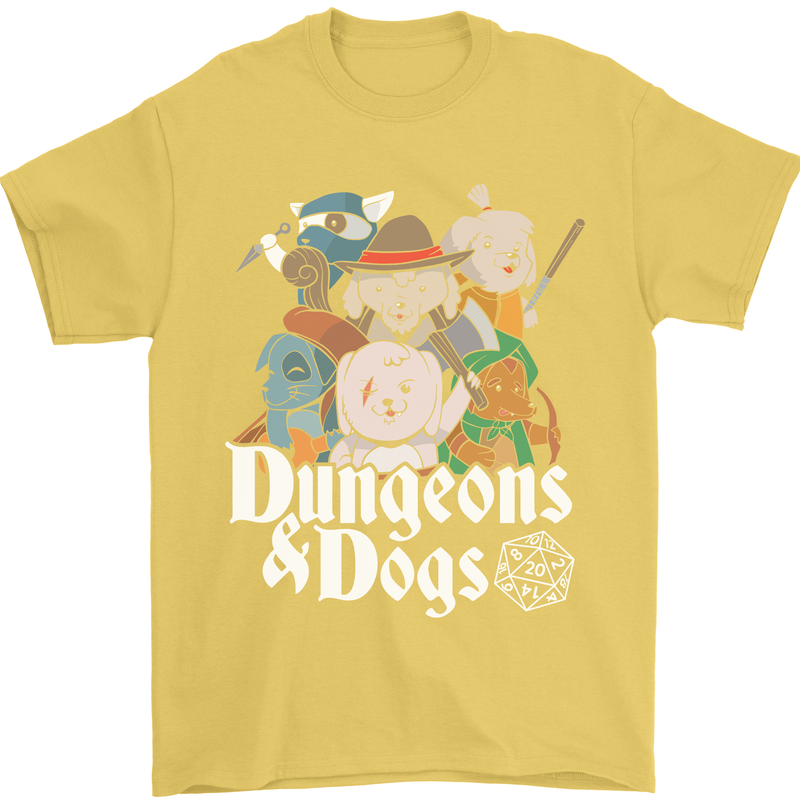 Dungeons & Dogs Role Playing Games RPG Mens T-Shirt Cotton Gildan Yellow