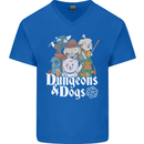 Dungeons & Dogs Role Playing Games RPG Mens V-Neck Cotton T-Shirt Royal Blue