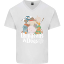 Dungeons & Dogs Role Playing Games RPG Mens V-Neck Cotton T-Shirt White