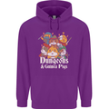 Dungeons and Guinea Pig Role Playing Game Mens 80% Cotton Hoodie Purple