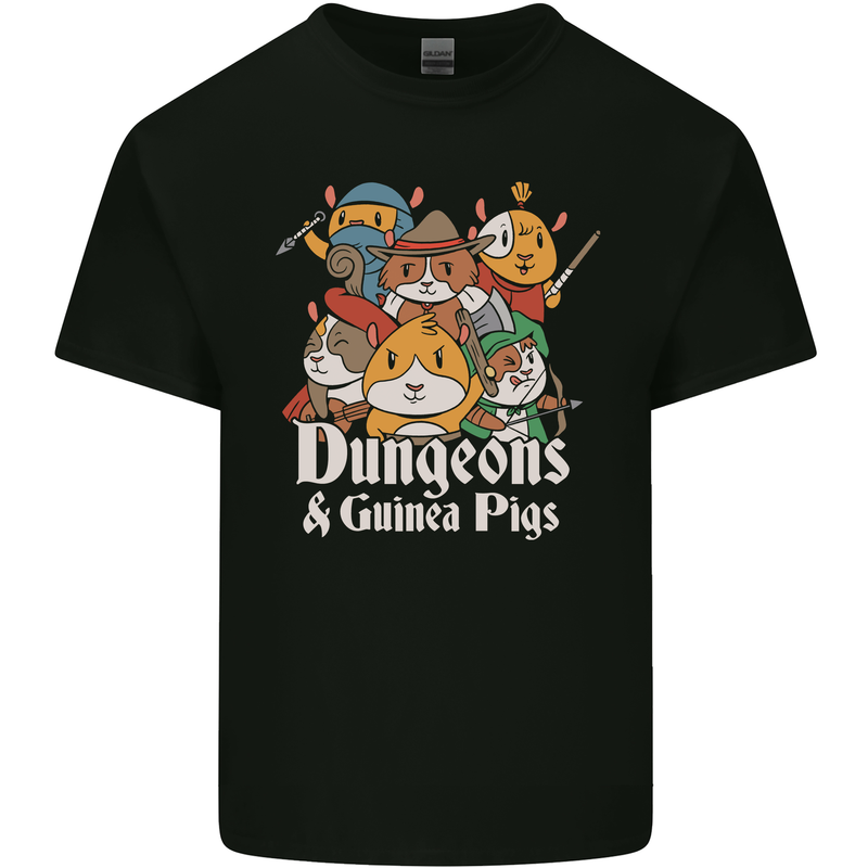Dungeons and Guinea Pig Role Playing Game Mens Cotton T-Shirt Tee Top Black