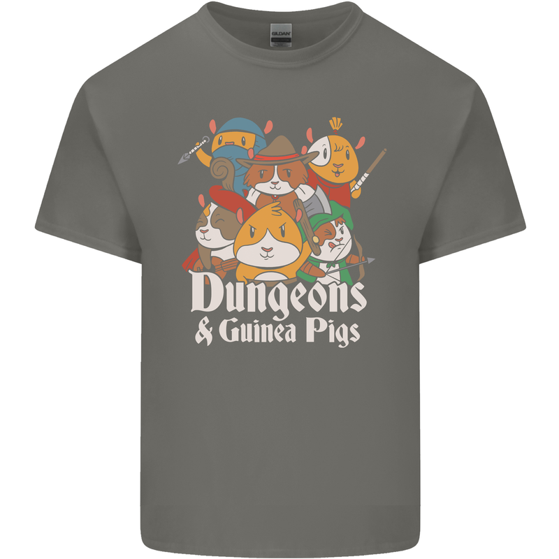 Dungeons and Guinea Pig Role Playing Game Mens Cotton T-Shirt Tee Top Charcoal
