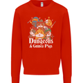 Dungeons and Guinea Pig Role Playing Game Mens Sweatshirt Jumper Bright Red