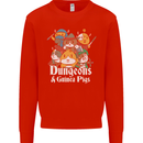Dungeons and Guinea Pig Role Playing Game Mens Sweatshirt Jumper Bright Red
