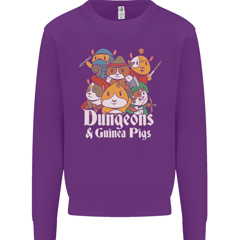 Dungeons and Guinea Pig Role Playing Game Mens Sweatshirt Jumper Purple